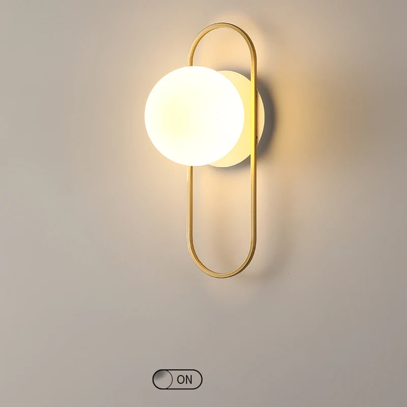Glass Globe Geometric Wall Sconce
