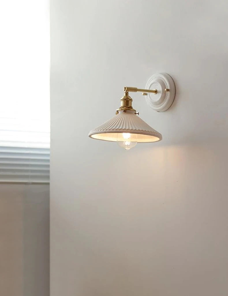 Vintage Ceramic Shade Wall Sconce