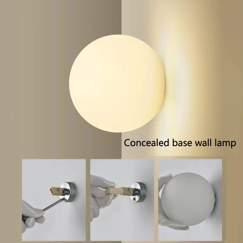Opal Glass Globe Wall Sconce