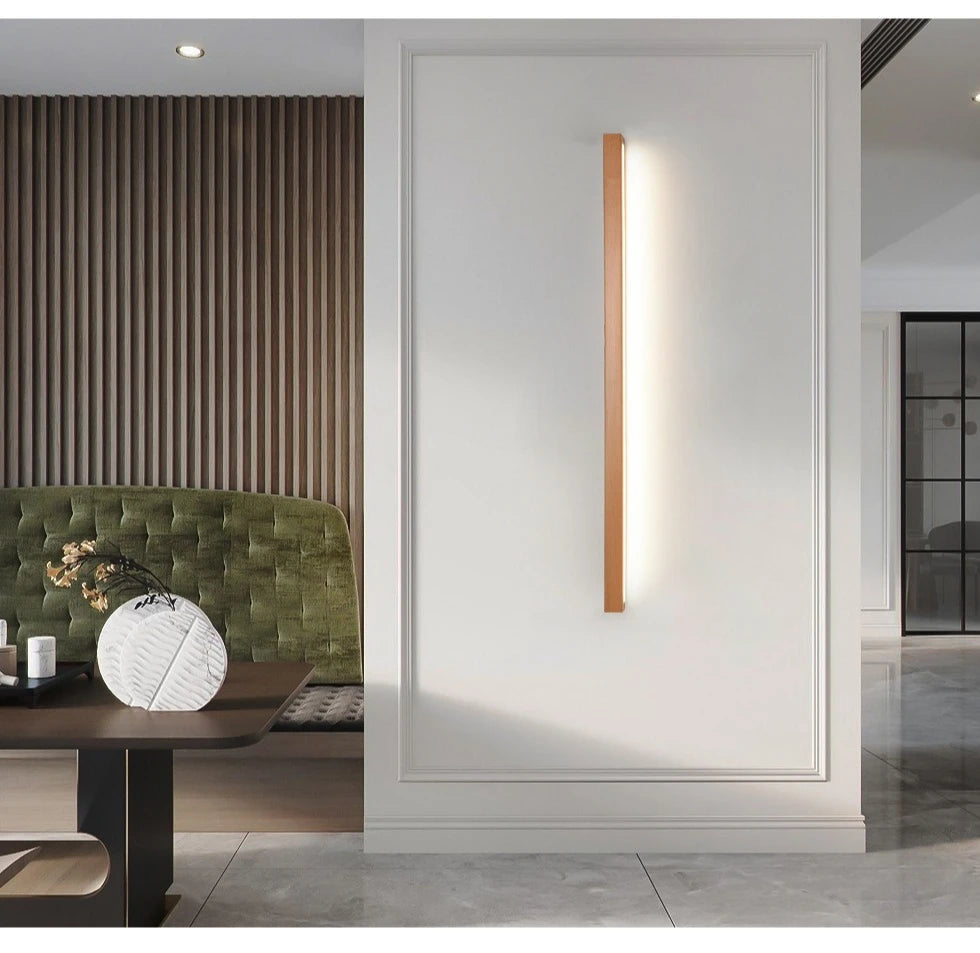 Solid Wood Strip LED Wall Sconce