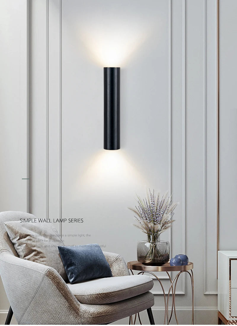 Cylindrical Up & Down LED Wall Light