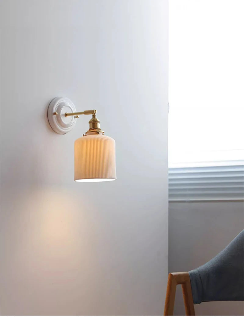 Vintage Ceramic Shade Wall Sconce
