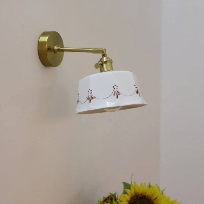 Pull-Chain Ceramic Shade Wall Sconce