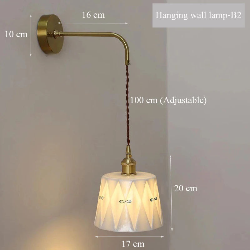 Pull-Chain Ceramic Shade Wall Sconce