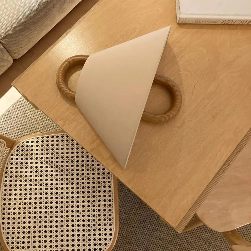 Wood Ring & Fabric Wall Sconce