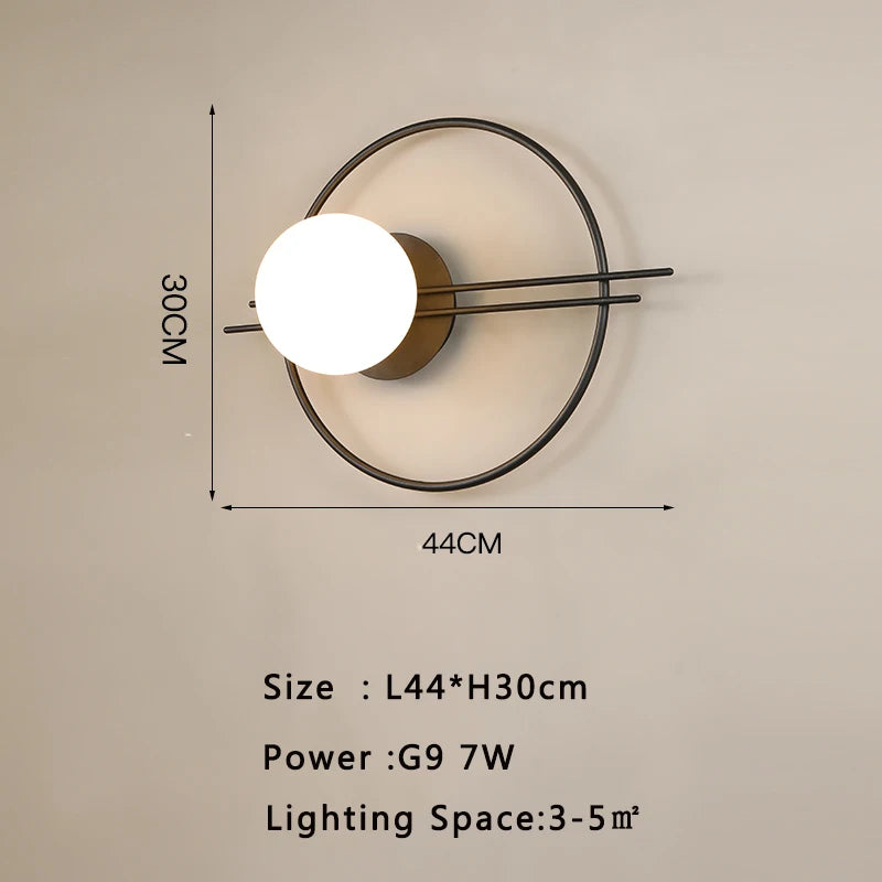 Glass Globe Geometric Wall Sconce