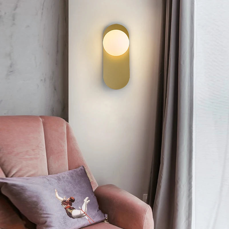Glass Globe Geometric Wall Sconce