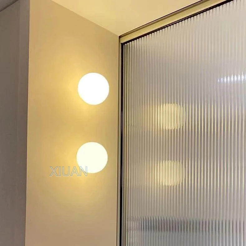 Opal Glass Globe Wall Sconce