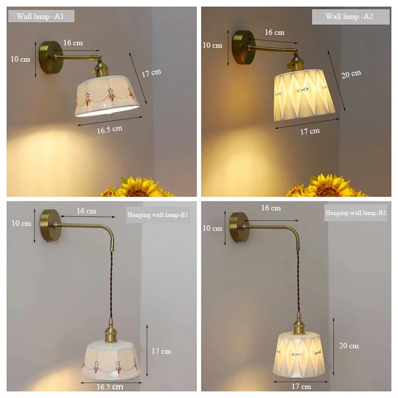 Pull-Chain Ceramic Shade Wall Sconce