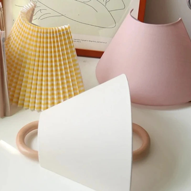 Wood Ring & Fabric Wall Sconce
