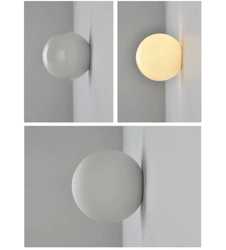 Opal Glass Globe Wall Sconce