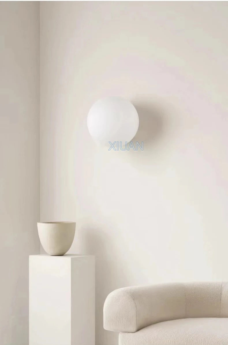 Opal Glass Globe Wall Sconce