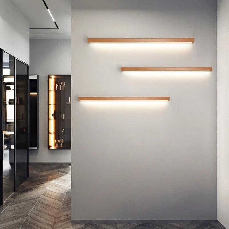 Solid Wood Strip LED Wall Sconce