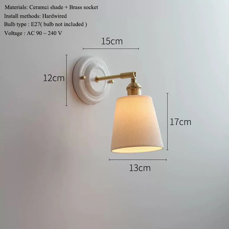 Vintage Ceramic Shade Wall Sconce