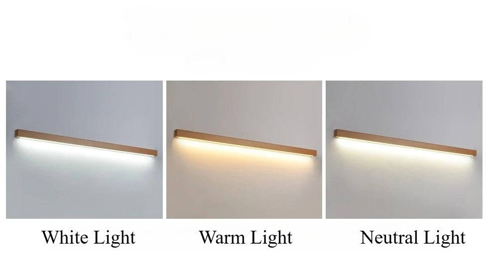 Solid Wood Strip LED Wall Sconce