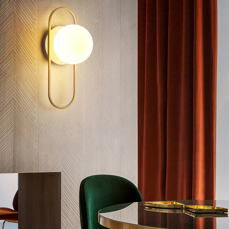 Glass Globe Geometric Wall Sconce