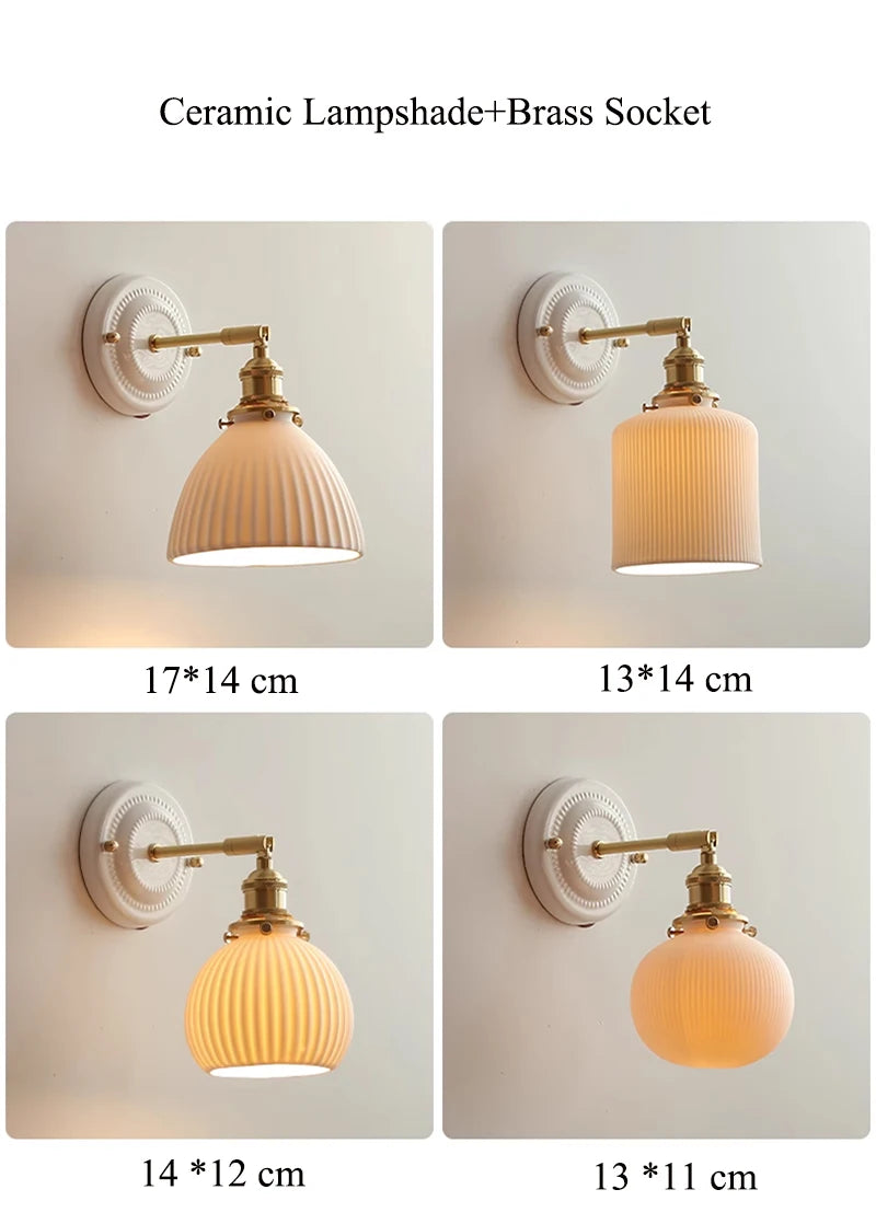 Vintage Ceramic Shade Wall Sconce