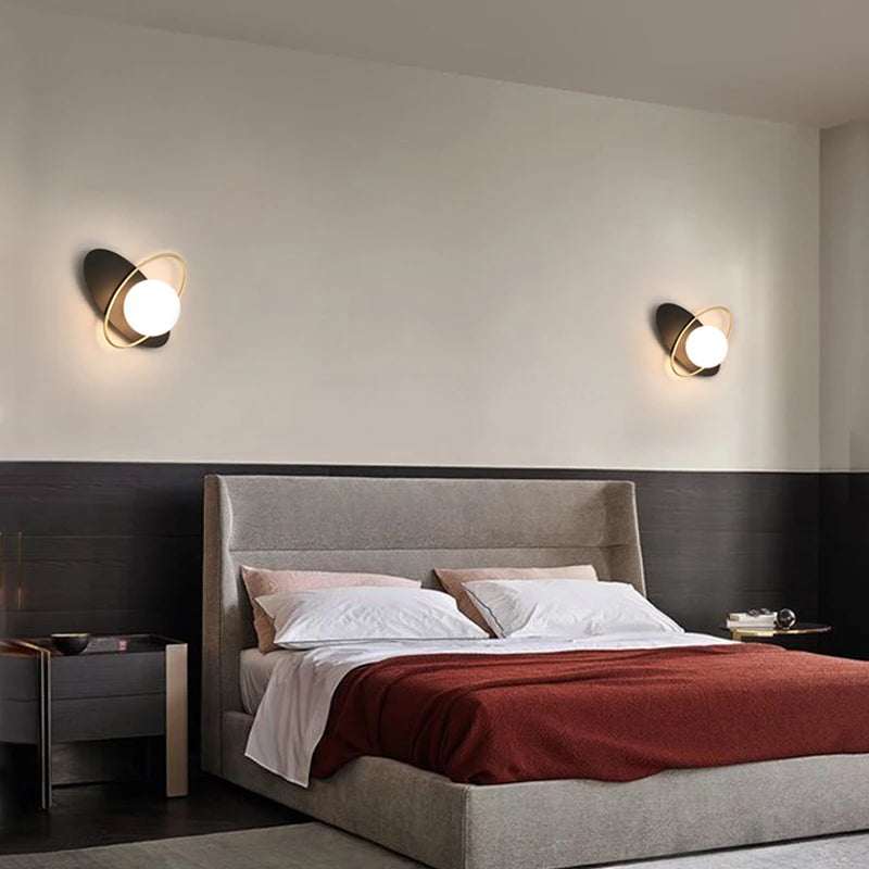 Glass Globe Geometric Wall Sconce