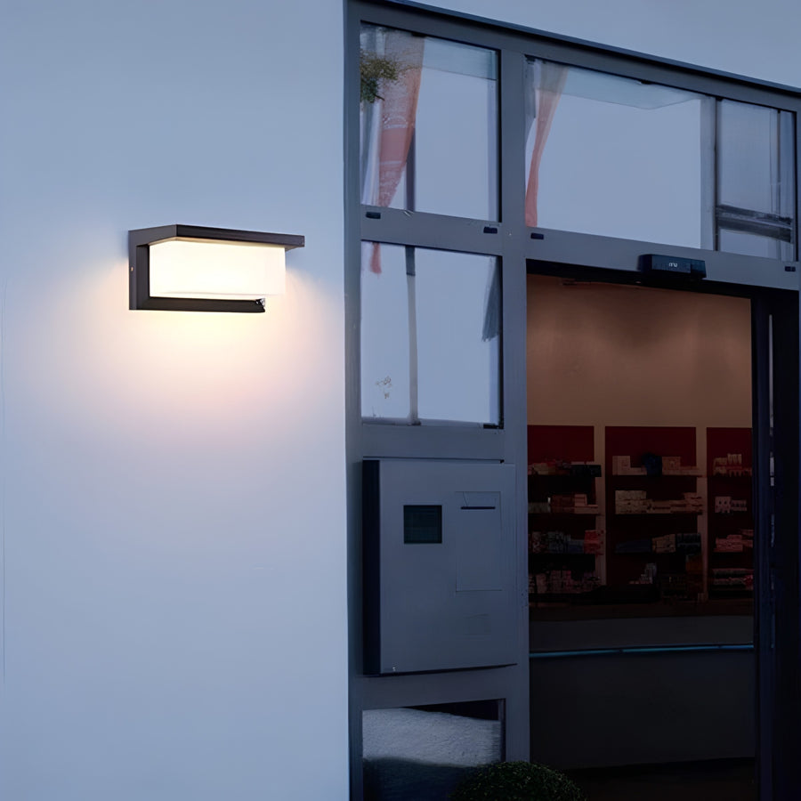 Motion-Sensor Rectangular Outdoor Wall Light