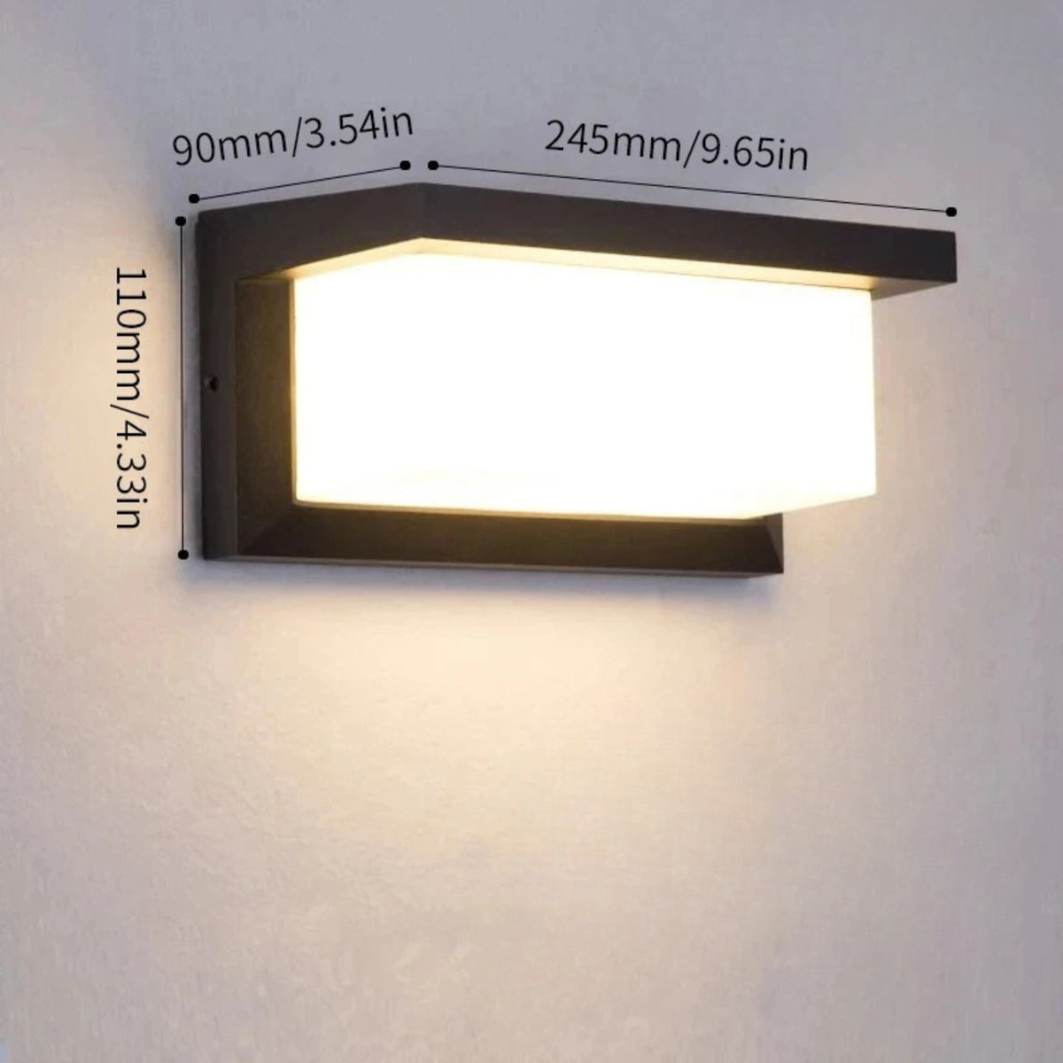 Motion-Sensor Rectangular Outdoor Wall Light